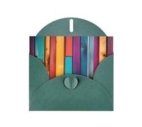 WHJSSF Carte de vœux vert foncé avec impressions sur planches en bois colorées 10,2 x 15,2 cm pour Noël, anniversaire d'enfant, Saint-Valentin, anniversaire de mariage et invitations de fête