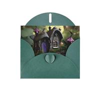 WHJSSF Carte de vœux vert foncé avec imprimé jardin féérique gothique parfaite pour la Saint-Valentin, un anniversaire de mariage et des invitations de fête