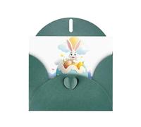 WHJSSF Carte de vœux vert foncé avec motif œuf de Pâques paradis sur les nuages, parfaite pour la Saint-Valentin, un anniversaire de mariage et des invitations de fête