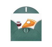WHJSSF Carte de vœux vert foncé avec tarte à la citrouille et confiture de canneberges imprimée, parfaite pour la Saint-Valentin, un anniversaire de mariage et des invitations de fête