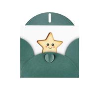 WHJSSF Carte de vœux vert foncé avec une belle étoile imprimée, parfaite pour la Saint-Valentin, un anniversaire de mariage et des invitations de fête