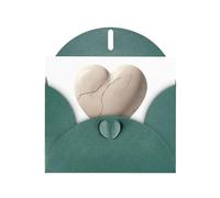 WHJSSF Carte de vœux vert foncé en forme de cœur brisé imprimée parfaite pour la Saint-Valentin, un anniversaire de mariage et des invitations de fête