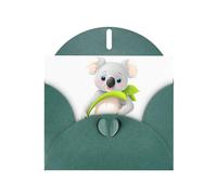 WHJSSF Carte de vœux vert foncé imprimé koala de dessin animé parfaite pour la Saint-Valentin, anniversaire de mariage et invitations de fête
