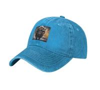 WHJSSF Casquette de baseball Aldult en denim noir avec impression bison d'Amérique du Nord, chapeau réglable en coton pour homme et femme, bleu, Taille unique