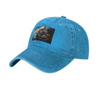 WHJSSF Casquette de baseball classique en denim délavé noir motif ville antique au bord de la mer chapeau réglable en coton pour homme et femme, bleu, Taille unique