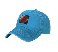 WHJSSF Casquette de baseball de cowboy noire motif planète Mars réglable en coton avec bord incurvé classique, bleu, Taille unique