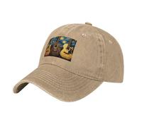 WHJSSF Casquette de baseball en denim délavé noir avec motif trois guitares - Chapeau réglable en coton pour homme et femme
