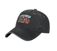 WHJSSF Casquette de baseball en denim délavé noir motif Jour des morts Chapeau réglable en coton pour homme et femme
