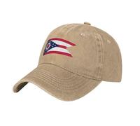 WHJSSF Casquette de baseball noire à motif drapeau de l'État de l'Ohio avec sangle réglable, coton classique pour homme et femme, respirante et élégante, naturel, Taille unique
