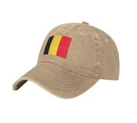 WHJSSF Casquette de baseball noire avec motif drapeau de la Belgique, sangle réglable, coton classique pour homme et femme, respirante et élégante, naturel, Taille unique