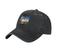 WHJSSF Casquette de baseball noire Kennedy Space Center Rocket Launch Pattern réglable en coton pour homme et femme pour le sport, les activités de plein air, les voyages, Noir , Taille unique