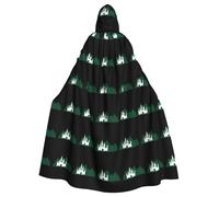 WHJSSF Castle Hidden In The Forest Prints Cape à capuche pour adulte pour jeux de rôle, costumes de scène, fêtes Entretien facile