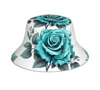 WHJSSF Chapeau bob réfléchissant avec imprimé rose turquoise gris - Couvre-chef unisexe de protection solaire pour homme et femme