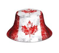 WHJSSF Chapeau bob réfléchissant rétro imprimé drapeau du Canada - Couvre-chef unisexe de protection solaire pour homme et femme, noir