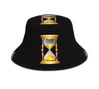 WHJSSF Chapeau cloche réfléchissant avec impression sablier doré - Couvre-chef unisexe de protection solaire pour homme et femme