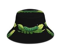 WHJSSF Chapeau cloche réfléchissant chenille rampant sur feuilles vertes pour homme et femme, pour voyage, camping, randonnée