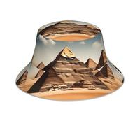 WHJSSF Chapeau cloche réfléchissant imprimé pyramide égyptienne dans le désert unisexe léger, respirant, pliable noir