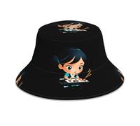 WHJSSF Chapeau cloche réfléchissant pour petite fille faisant des sushis pour homme et femme, pour voyage, camping, randonnée, noir