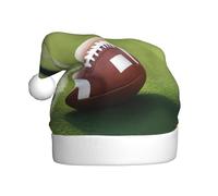 WHJSSF Chapeau de Noël avec ballon de football américain sur herbe pour adulte, bord doux et moelleux, léger et confortable
