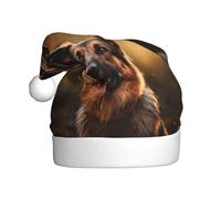 WHJSSF Chapeau de Noël avec image de berger allemand pour adulte, ce qui en fait un cadeau amusant et durable pour homme et femme