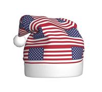 WHJSSF Chapeau de Noël avec image de drapeau américain pour adulte, ce qui en fait un cadeau amusant et durable pour homme et femme