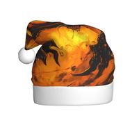 WHJSSF Chapeau de Noël avec motif citrouille monstre dans le feu pour adulte, ce qui en fait un cadeau amusant et durable pour homme et femme
