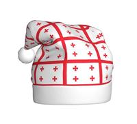 WHJSSF Chapeau de Noël avec motif drapeau de la Géorgie pour adulte, bord doux et moelleux, léger et confortable