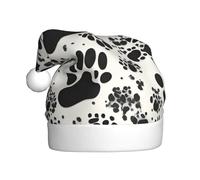 WHJSSF Chapeau de Noël avec motif os et empreintes de pattes pour adulte, ce qui en fait un cadeau amusant et durable pour homme et femme