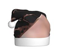 WHJSSF Chapeau de Noël en marbre noir et or rose pour adulte, bord doux et moelleux, léger et confortable