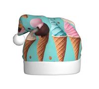 WHJSSF Chapeau de Noël imprimé de cônes de glace pour adulte pour hommes et femmes vêtements bandeau pour les occasions festives