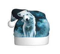 WHJSSF Chapeau de Noël loup avec image de fumée pour adulte, bord doux et moelleux, léger et confortable