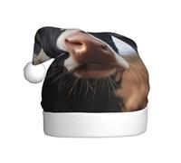 WHJSSF Chapeau de Noël mignon avec image de vache pour adulte, bord doux et moelleux, léger et confortable
