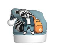 WHJSSF Chapeau de Noël mignon imprimé raton laveur pour adulte doux et léger