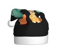 WHJSSF Chapeau de Noël motif cactus et chat à pois pour adulte, accessoire de qualité doux, léger et moelleux