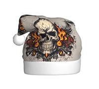 WHJSSF Chapeau de Noël motif crâne de feu pour adulte, ce qui en fait un cadeau amusant et durable pour homme et femme