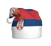 WHJSSF Chapeau de Noël motif drapeau de la Serbie pour adulte doux et léger