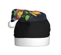 WHJSSF Chapeau de Noël motif fleurs sur le volcan pour adulte, accessoire de qualité doux, léger et moelleux