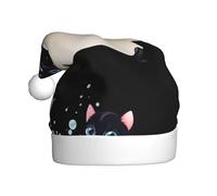 WHJSSF Chapeau de Noël pour adulte avec motif chaton soufflant des bulles dans la baignoire, ce qui en fait un cadeau amusant et durable pour homme et femme