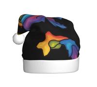 WHJSSF Chapeau de Noël pour adulte avec motif étoile arc-en-ciel et rivière - Convient pour Halloween, Noël et Nouvel An
