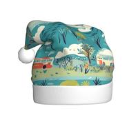 WHJSSF Chapeau de Noël pour adultes - Motif bus et plage - Cadeau idéal pour homme et femme