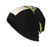 WHJSSF Chapeau Kni tricoté tendance pour adulte, motif Happy in The Enveloppe, léger, extensible et chaud Noir