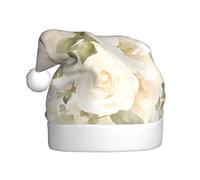 WHJSSF Chapeaux de Noël en peluche pour homme et femme avec imprimé floral rose blanc aquarelle