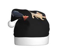 WHJSSF Chapeaux de Noël en peluche pour homme et femme avec inscription « Little Girl Walking the Dog »