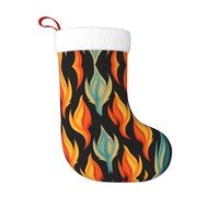 WHJSSF Chaussette de Noël avec impression de flamme, parfaite pour décorer les bureaux, les arbres, les cheminées et les tables