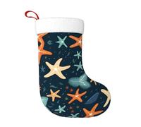WHJSSF Chaussette de Noël imprimée étoile de mer - Idéale pour décorer les bureaux, les arbres, les cheminées et les tables