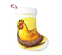 WHJSSF Chaussette de Noël motif nid d'oiseau - Motif poulet doré - Parfaite pour décorer les bureaux, les arbres, les cheminées et les tables