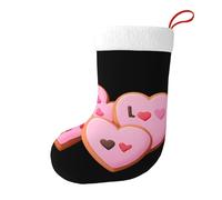WHJSSF Chaussettes de Noël décoratives à suspendre avec motif Love Cookies Rose