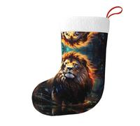 WHJSSF Chaussettes de Noël imprimées avec inscription « The proud lion » - Grande capacité - Décoration