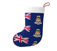 Whjssf Chaussettes de Noël imprimées des deux côtés avec drapeau des îles Caïmans pour décoration d'intérieur