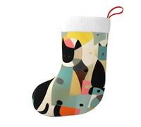 Whjssf Chaussettes de Noël imprimées des deux côtés avec image de chat moderne du milieu du siècle pour les fêtes de fin d'année, décorations d'intérieur
